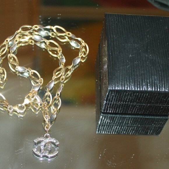 Auth Iconic CHANEL Pendant on 925/14k Chain Necklace w purchase of pendant - Picture 2 of 7